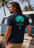 Herren T-Shirt mit Palmen-Print Baumwollstoff und Grafik Aufdruck Sommer Fashion Streetstyle Neverless®preview