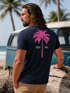 Herren T-Shirt mit Palmen-Print Baumwollstoff und Grafik Aufdruck Sommer Fashion Streetstyle Neverless®preview