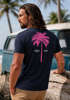 Herren T-Shirt mit Palmen-Print Baumwollstoff und Grafik Aufdruck Sommer Fashion Streetstyle Neverless®preview