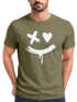 Herren T-Shirt mit Print Aufdruck Smile Techwear Fashion Streetstyle Trendmotiv Neverless®preview