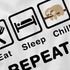 Herren T-Shirt mit Spruch Eat Sleep Repeat Mega Mix Fun-Shirt lustige Geschenke Moonworks®preview