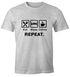 Herren T-Shirt mit Spruch Eat Sleep Repeat Mega Mix Fun-Shirt lustige Geschenke Moonworks®preview