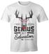 Herren T-Shirt mit Spruch I was born as genius but education ruined me Hirsch Moonworks®preview