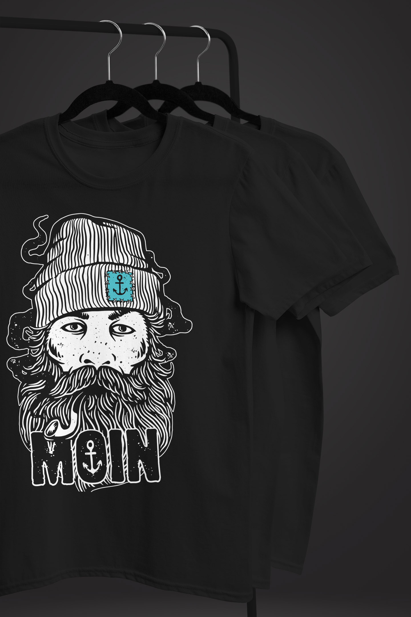 Neverless Herren T-Shirt „Moin Hamburg Anker“ – Slim Fit, 100% Baumwolle, Bis Größe 4XL