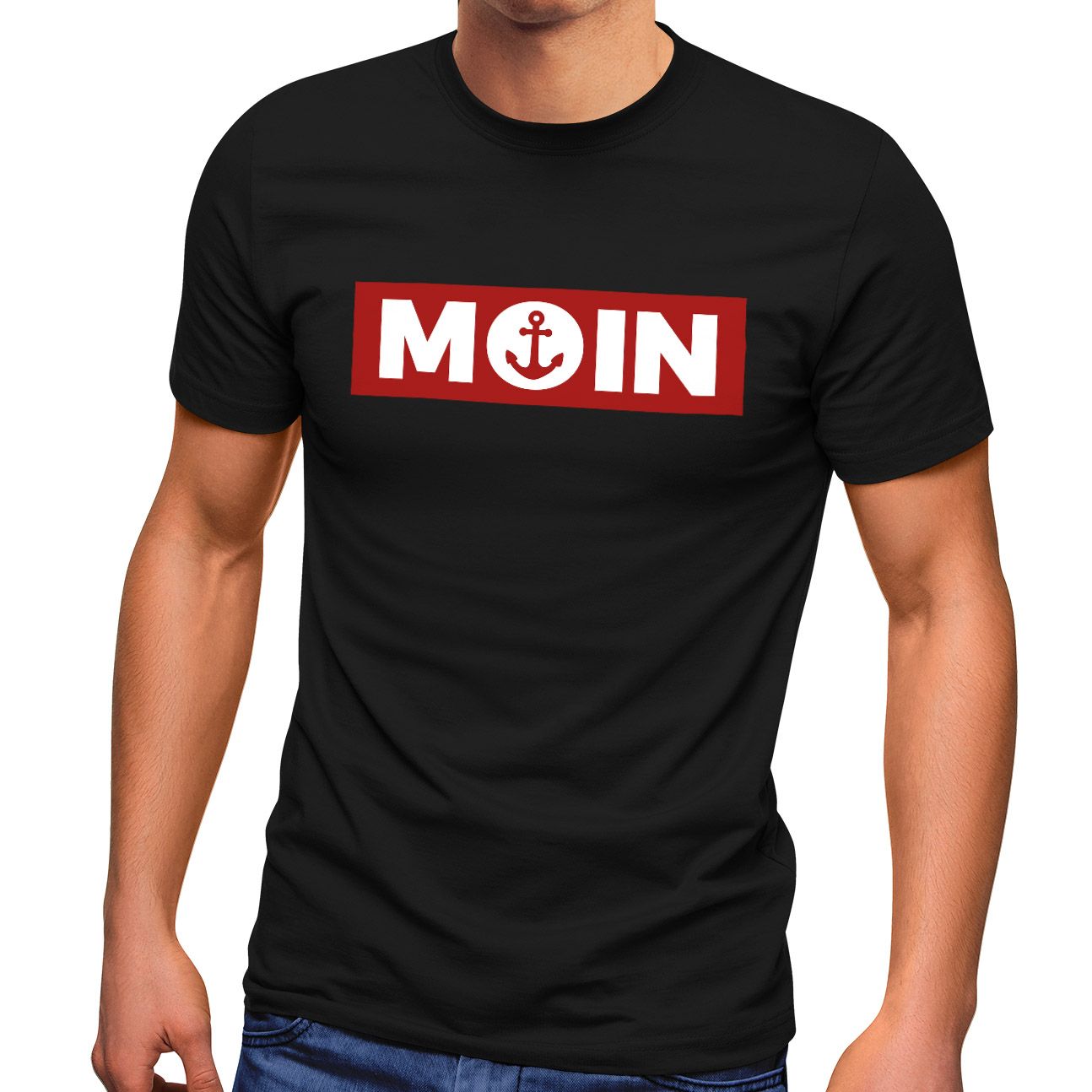 Herren T-Shirt Moin norddeutsch Morgen Anker Fashion Streetstyle Neverless®