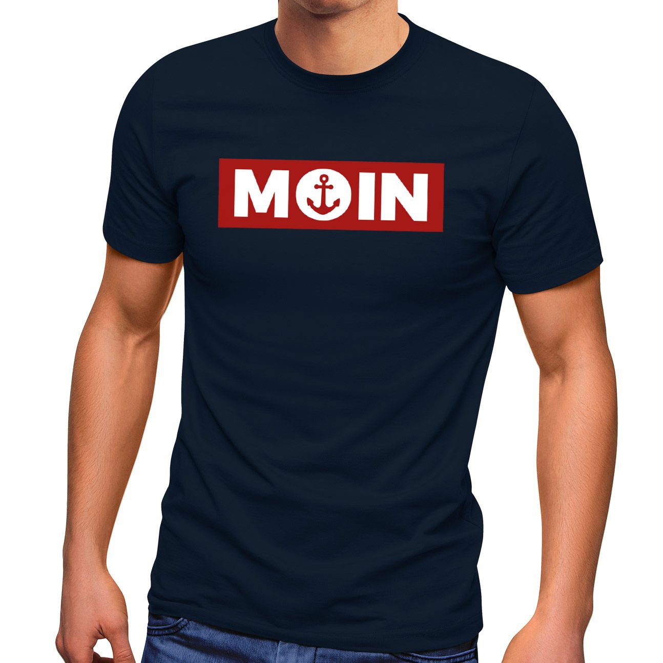 Herren T-Shirt Moin norddeutsch Morgen Anker Fashion Streetstyle Neverless®