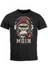 Herren T-Shirt Moin Schriftzug Gorilla Möwe Musik Aufdruck Brustprint Printshirt Fashion Streetstyle Neverless®preview