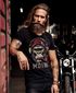 Herren T-Shirt Moin Schriftzug Gorilla Möwe Musik Aufdruck Brustprint Printshirt Fashion Streetstyle Neverless®preview
