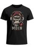 Herren T-Shirt Moin Schriftzug Gorilla Möwe Musik Aufdruck Brustprint Printshirt Fashion Streetstyle Neverless®preview