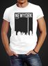 Herren T-Shirt New York Skyline Aufdruck Slim Fit Neverless®preview