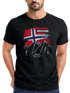 Herren T-Shirt Norwegen Flagge Berge Discover Printshirt Outdoor Fashion Streetstyle Männer Neverless®preview