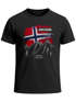 Herren T-Shirt Norwegen Flagge Berge Discover Printshirt Outdoor Fashion Streetstyle Männer Neverless®preview