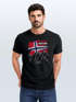 Herren T-Shirt Norwegen Flagge Berge Discover Printshirt Outdoor Fashion Streetstyle Männer Neverless®preview