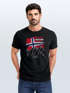Herren T-Shirt Norwegen Flagge Berge Discover Printshirt Outdoor Fashion Streetstyle Männer Neverless®preview
