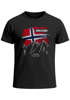 Herren T-Shirt Norwegen Flagge Berge Discover Printshirt Outdoor Fashion Streetstyle Männer Neverless®preview