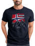 Herren T-Shirt Norwegen Flagge Berge Discover Printshirt Outdoor Fashion Streetstyle Männer Neverless®preview