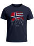 Herren T-Shirt Norwegen Flagge Berge Discover Printshirt Outdoor Fashion Streetstyle Männer Neverless®preview