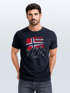 Herren T-Shirt Norwegen Flagge Berge Discover Printshirt Outdoor Fashion Streetstyle Männer Neverless®preview