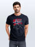 Herren T-Shirt Norwegen Flagge Berge Discover Printshirt Outdoor Fashion Streetstyle Männer Neverless®preview