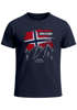 Herren T-Shirt Norwegen Flagge Berge Discover Printshirt Outdoor Fashion Streetstyle Männer Neverless®preview