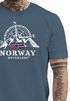 Herren T-Shirt Norwegen Flagge Skandinavien Nordisch Kompass Outdoor Fashion Streetstyle Neverless®preview