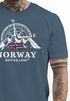 Herren T-Shirt Norwegen Flagge Skandinavien Nordisch Kompass Outdoor Fashion Streetstyle Neverless®preview