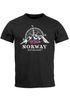 Herren T-Shirt Norwegen Flagge Skandinavien Nordisch Kompass Outdoor Fashion Streetstyle Neverless®preview