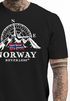 Herren T-Shirt Norwegen Flagge Skandinavien Nordisch Kompass Outdoor Fashion Streetstyle Neverless®preview