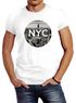 Herren T-Shirt NYC New York City Manhatten Skyline Fotoprint Slim Fit Neverless®preview