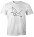 Herren T-Shirt Origami Kranich Crane Vogel Bird Geometrisch Moonworks®preview