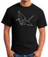 Herren T-Shirt Origami Kranich Crane Vogel Bird Geometrisch Moonworks®preview