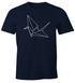 Herren T-Shirt Origami Kranich Crane Vogel Bird Geometrisch Moonworks®preview