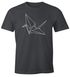 Herren T-Shirt Origami Kranich Crane Vogel Bird Geometrisch Moonworks®preview