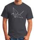 Herren T-Shirt Origami Kranich Crane Vogel Bird Geometrisch Moonworks®preview