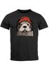 Herren T-Shirt Otter Print Comic Illustration Kunstdruck Männer Grafikshirt Fashion Streetstyle Neverless®preview