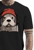 Herren T-Shirt Otter Print Comic Illustration Kunstdruck Männer Grafikshirt Fashion Streetstyle Neverless®preview