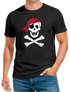 Herren T-Shirt Pirat Skull Jolly Roger Bandana Fasching Fun-Shirt Verkleidung Last Minute Kostüm Moonworks® preview