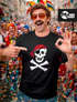 Herren T-Shirt Pirat Skull Jolly Roger Bandana Fasching Fun-Shirt Verkleidung Last Minute Kostüm Moonworks® preview