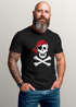 Herren T-Shirt Pirat Skull Jolly Roger Bandana Fasching Fun-Shirt Verkleidung Last Minute Kostüm Moonworks® preview