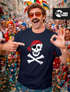 Herren T-Shirt Pirat Skull Jolly Roger Bandana Fasching Fun-Shirt Verkleidung Last Minute Kostüm Moonworks® preview