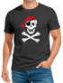 Herren T-Shirt Pirat Skull Jolly Roger Bandana Fasching Fun-Shirt Verkleidung Last Minute Kostüm Moonworks® preview
