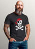 Herren T-Shirt Pirat Skull Jolly Roger Bandana Fasching Fun-Shirt Verkleidung Last Minute Kostüm Moonworks® preview