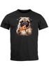 Herren T-Shirt Pizza Lustige Tiermotive Mops Hund Aufdruck Printshirt Fun-Shirt Moonworks®preview