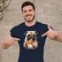 Herren T-Shirt Pizza Lustige Tiermotive Mops Hund Aufdruck Printshirt Fun-Shirt Moonworks®preview