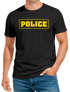 Herren T-Shirt Police Polizei-Kostüm Polizist-Shirt Fun-Shirt Fasching Verkleidung Kostüm Karneval Moonworks®preview