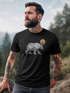Herren T-Shirt Polygon Bär Mond Outdoor Wandern Natur Print Aufdruck Fashion Streetstyle Neverless®preview
