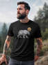 Herren T-Shirt Polygon Bär Mond Outdoor Wandern Natur Print Aufdruck Fashion Streetstyle Neverless®preview