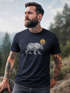 Herren T-Shirt Polygon Bär Mond Outdoor Wandern Natur Print Aufdruck Fashion Streetstyle Neverless®preview