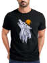 Herren T-Shirt Polygon Print Wolf Wald Outdoor Adventure Natur Tiermotiv Fashion Streetstyle Neverless®preview