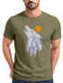 Herren T-Shirt Polygon Print Wolf Wald Outdoor Adventure Natur Tiermotiv Fashion Streetstyle Neverless®preview